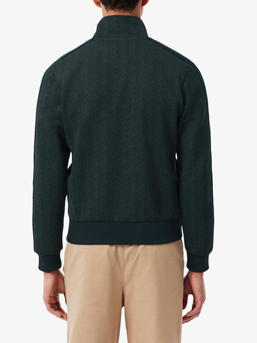Lacoste Green High-Collar Textured Jacket