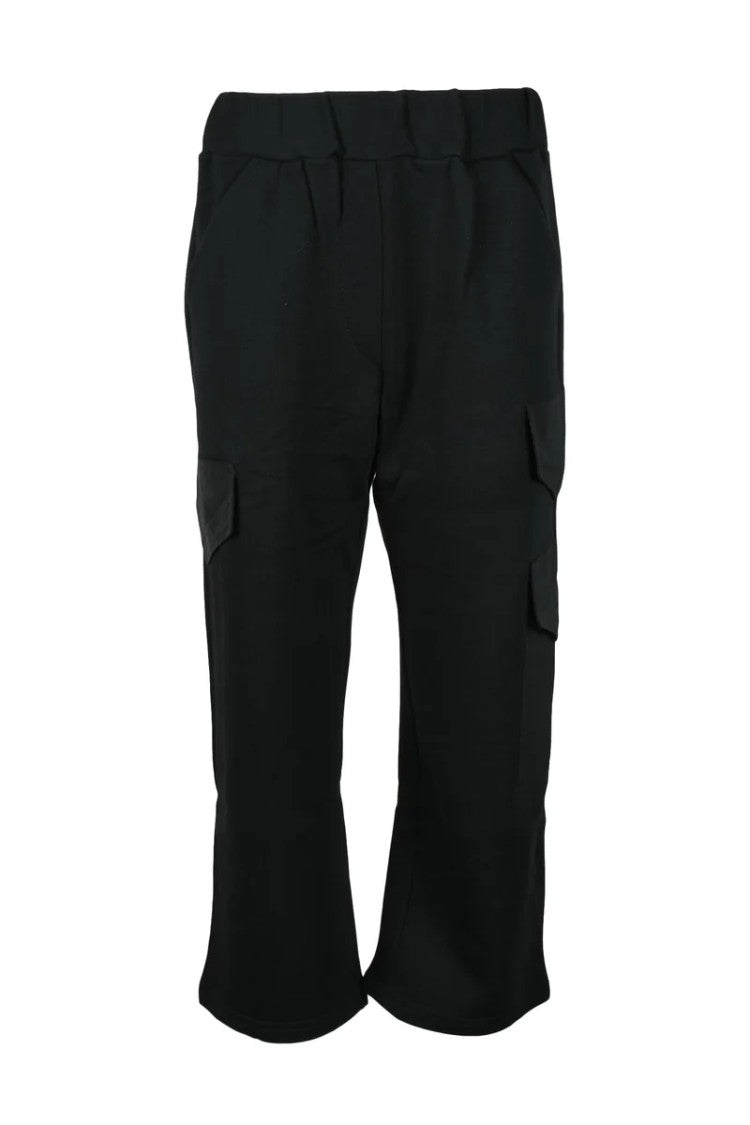 Rose A Pois Relaxed Fit Cropped Trousers With Elastic Waistband And Side Pockets