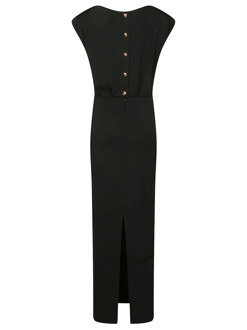Elisabetta Franchi Red Carpet Black Viscose Blend Dress