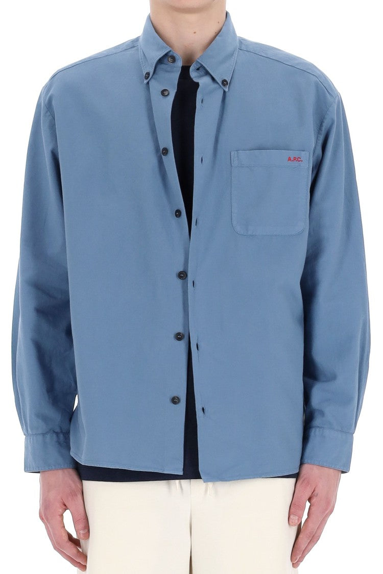 A.P.C. Cotton Button-Down Shirt With Pocket