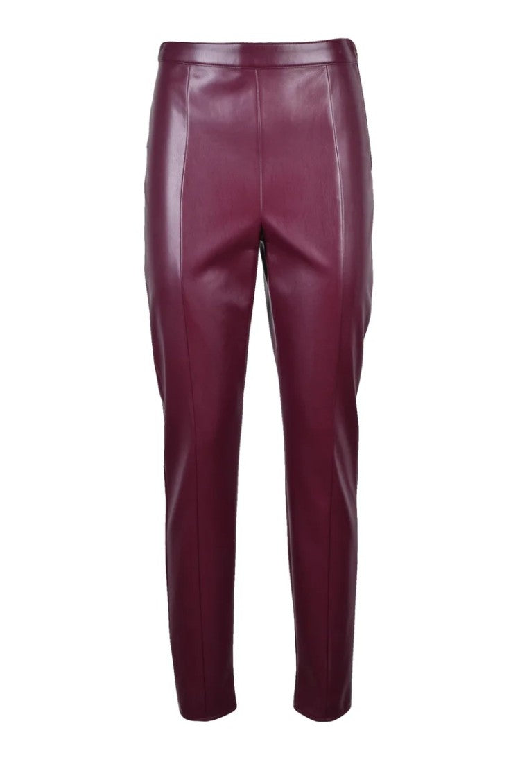 Patrizia Pepe High-Waist Polyurethane Leggings Zip - Purple