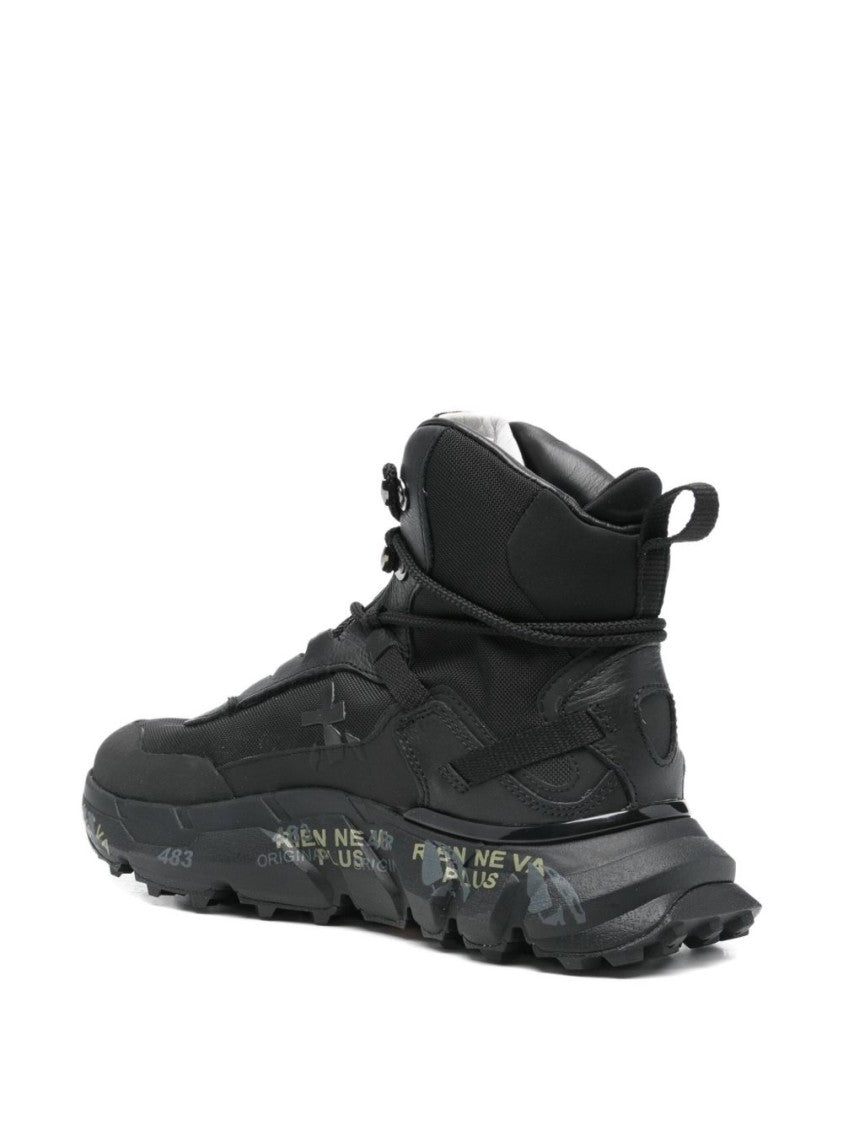 Premiata High-Top Sneakers With Sole And Textured Accents