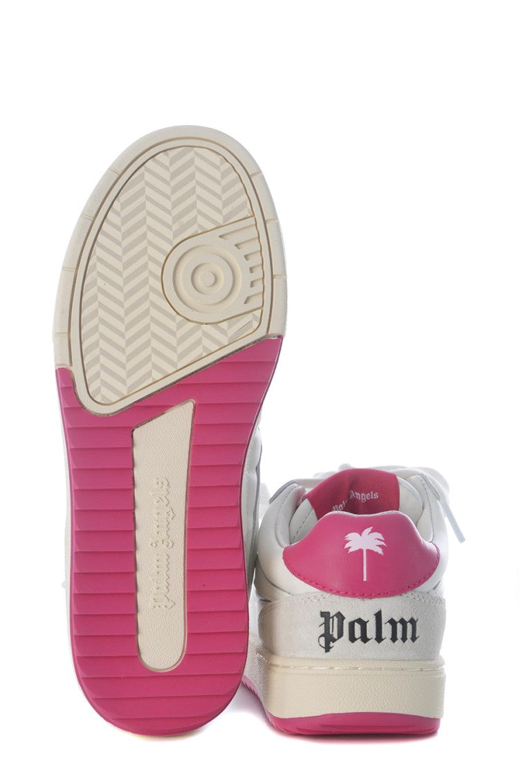 Palm Angels Fuchsia Palm University Leather Low-Top Sneakers