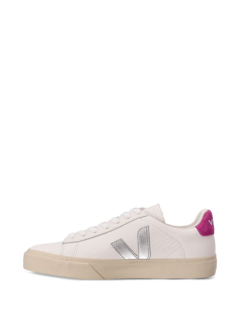 Veja Low-Top Sneakers With Metallic Silver Logo