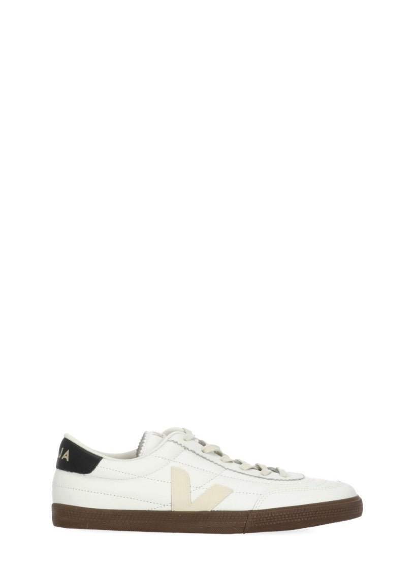Veja Ivory Panenka V Logo Leather Sneakers