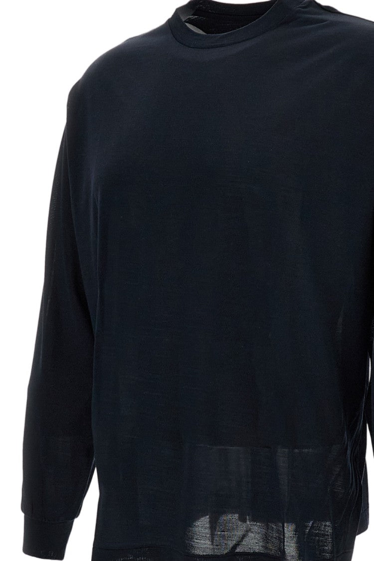 Kaptain Sunshine Silk Long Sleeve Crewneck T-Shirt With Boxy Fit