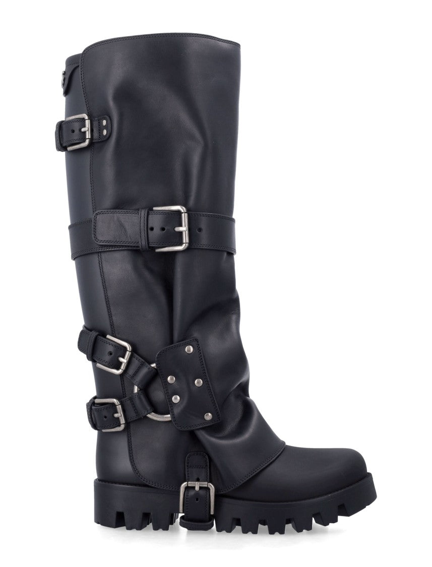 Dolce & Gabbana Rainbiker Boots With Rugged Sole