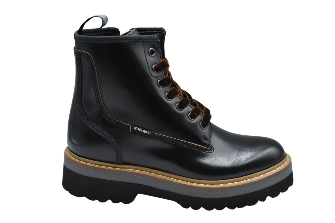Woolrich Platform Ankle Boots With Smooth Leather