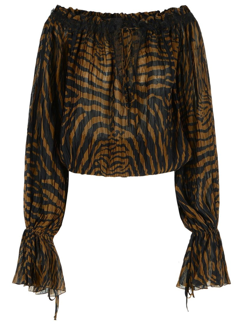 Blumarine Brown Viscose Blouse