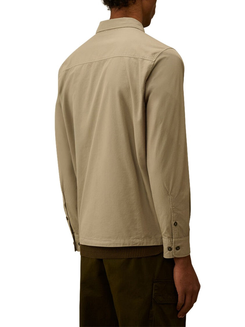 C.P. Company Organic Gabardine Zipped Overshirt With Lens Detail
