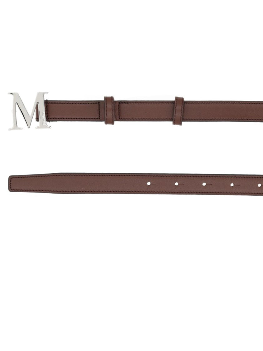 Max Mara Slim Leather M Buckle Belt