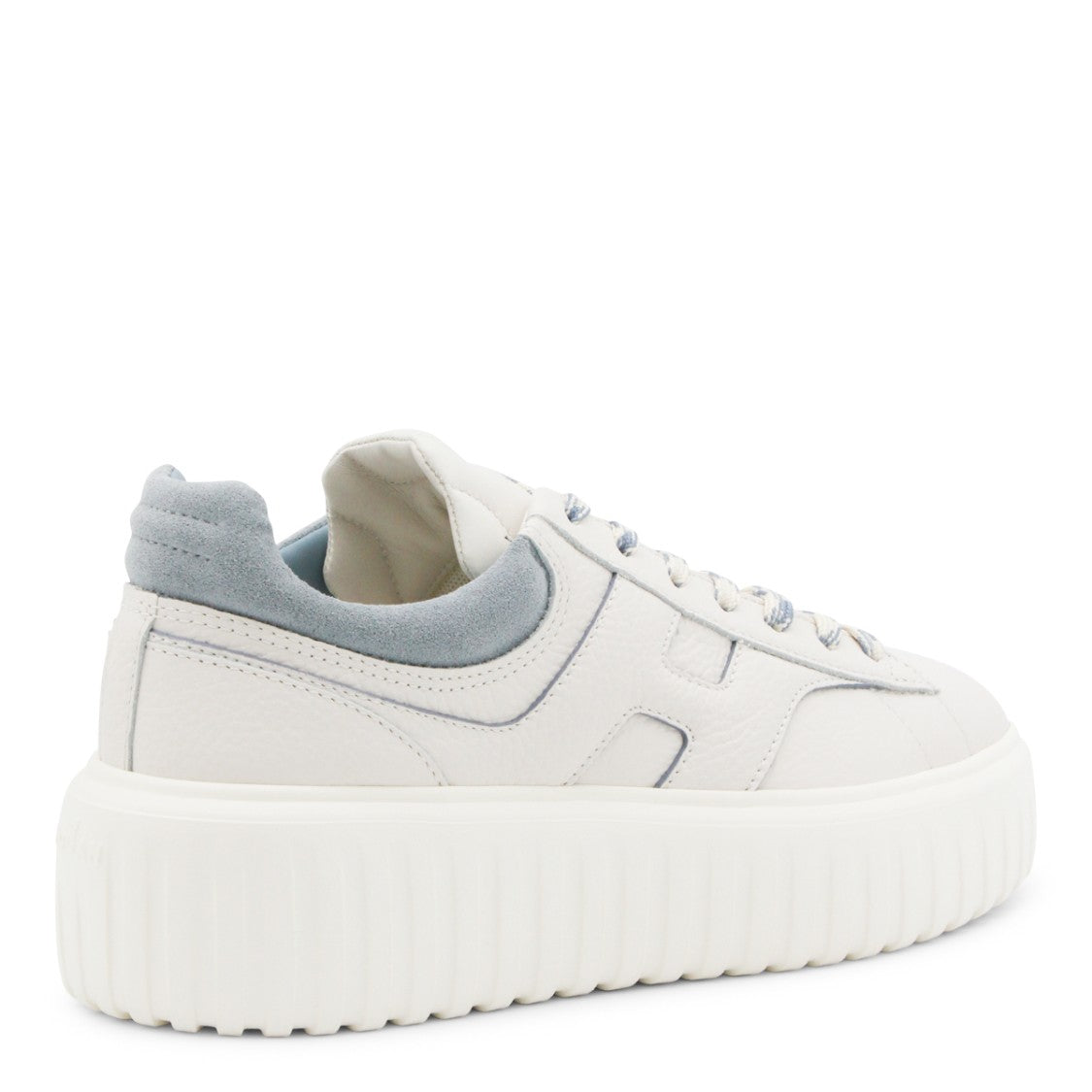 Hogan White And Light Blue Leather Sneakers