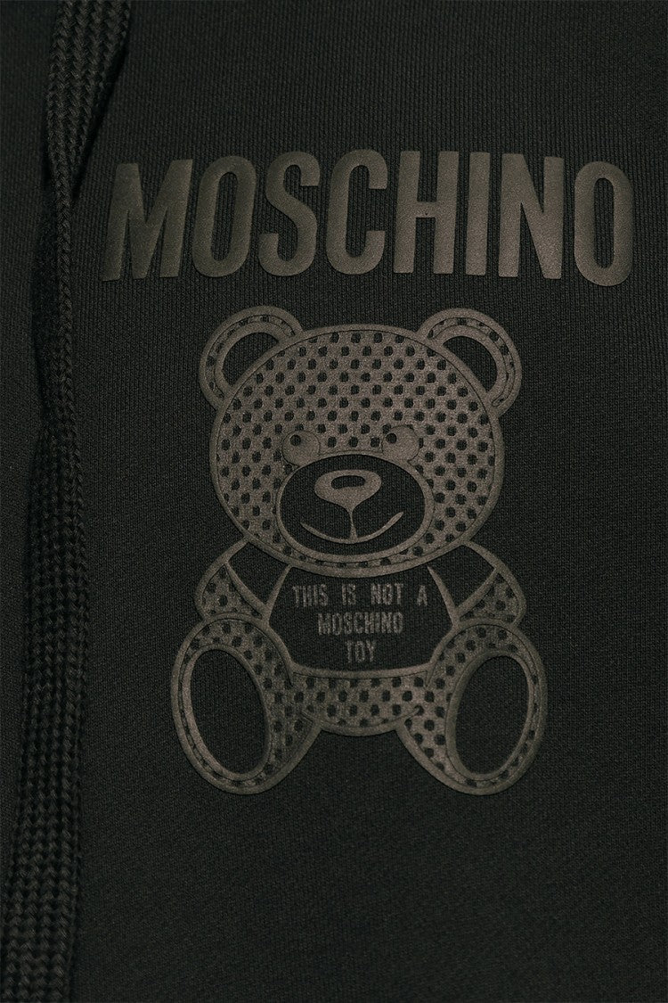Moschino Black Cotton Teddy-Bear Logo Hoodie