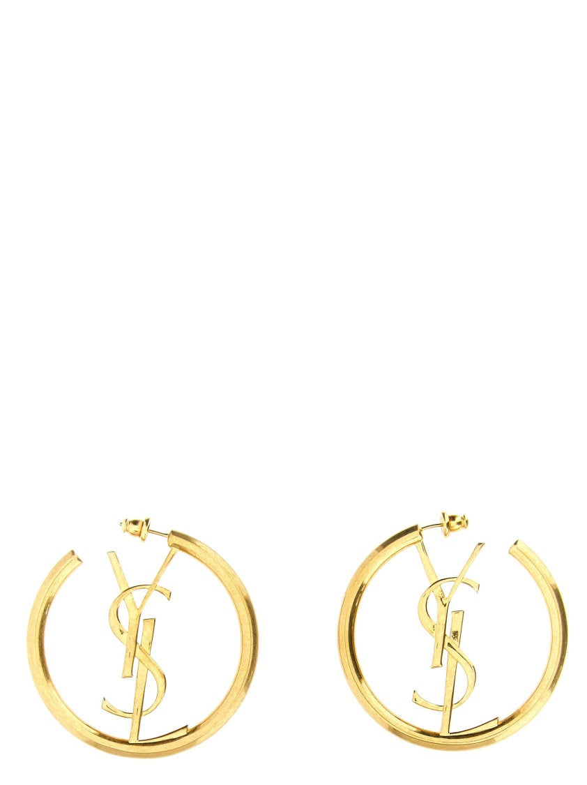 Saint Laurent 'Cassandre' Metal Hoop Earrings