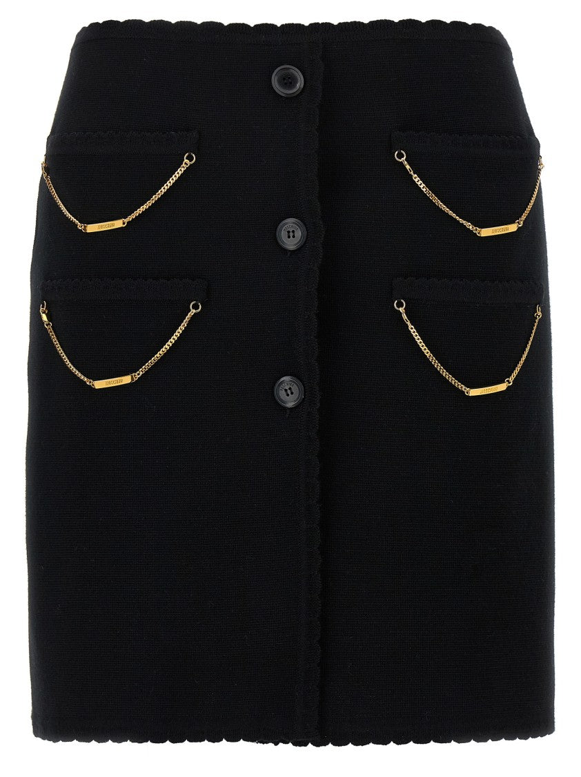 Moschino Merino Wool Knit Mini Skirt