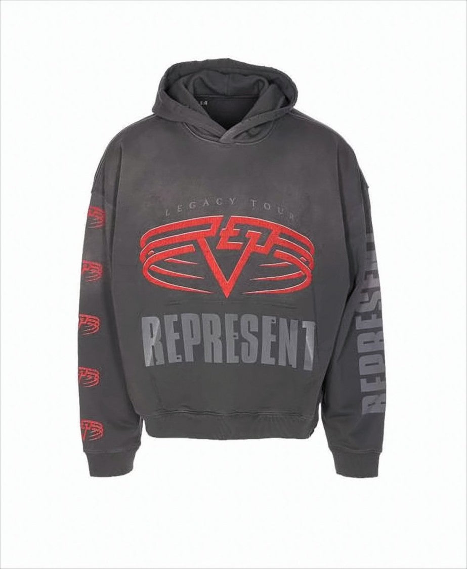 Represent Statement Graphic Hoodie With Drawstring And Emblem