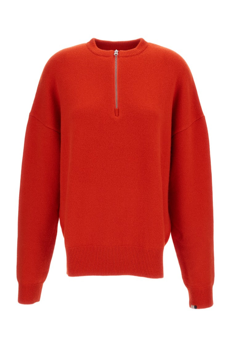 Extreme Cashmere Red Like Cashmere-Blend Zip-Up Sweater