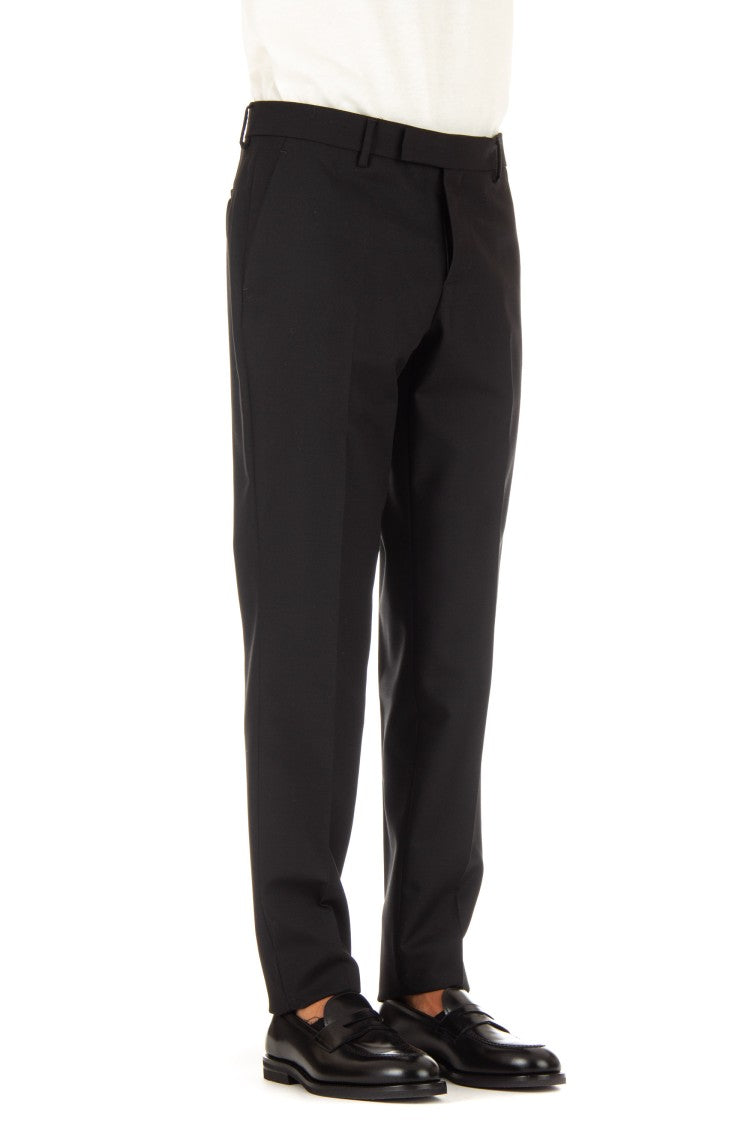 Lardini Black Tailored Trousers In Wool-Mohair Blend