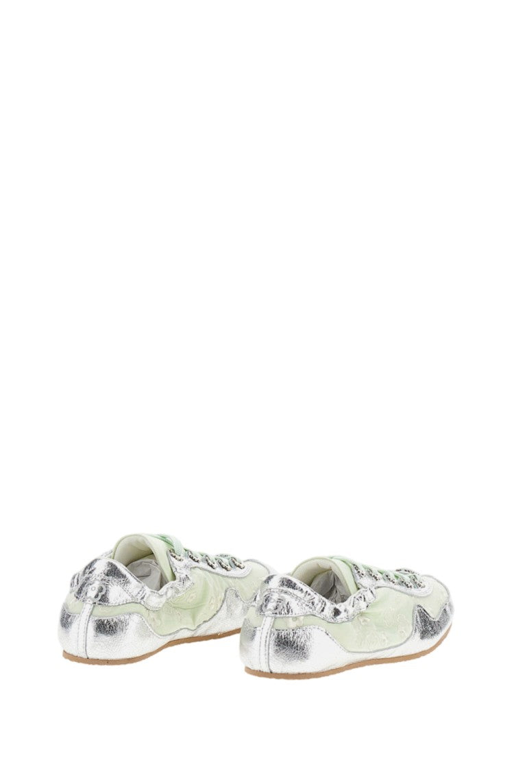 Cecilie Bahnsen Silver Mint Cbblaise Leather Nylon Sneakers