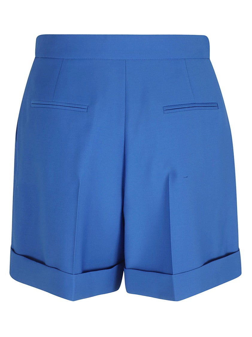 Alexander Mcqueen Cuffed High-Waist Tailored Shorts