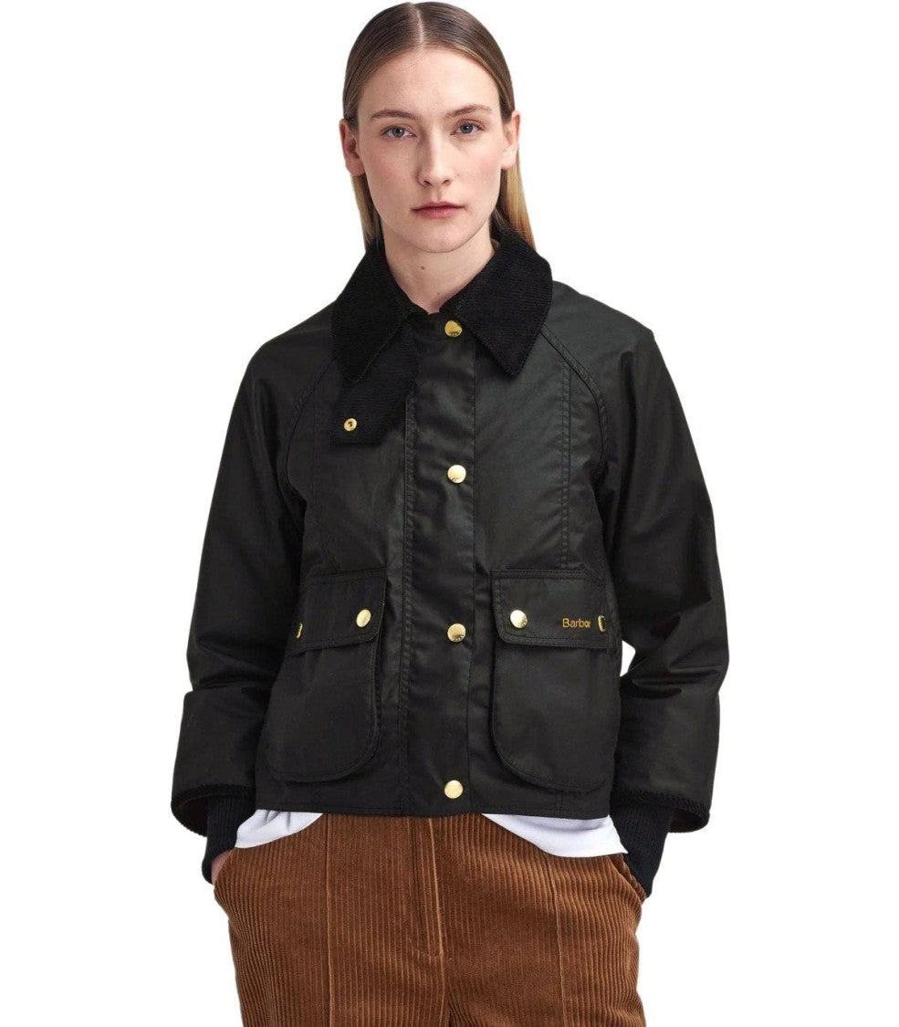 Barbour Beadnell Wax Black Cropped Jacket