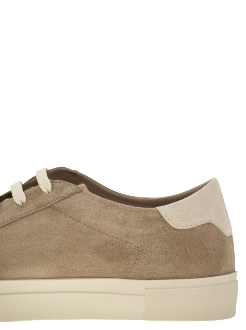 Brunello Cucinelli Slim Suede Trainers With Iridescent Detailing