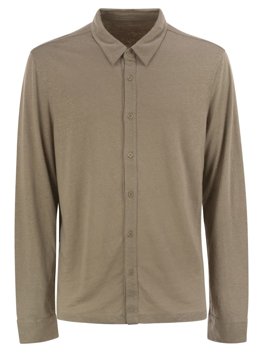 Majestic Linen Long-Sleeved Shirt With Classic Collar