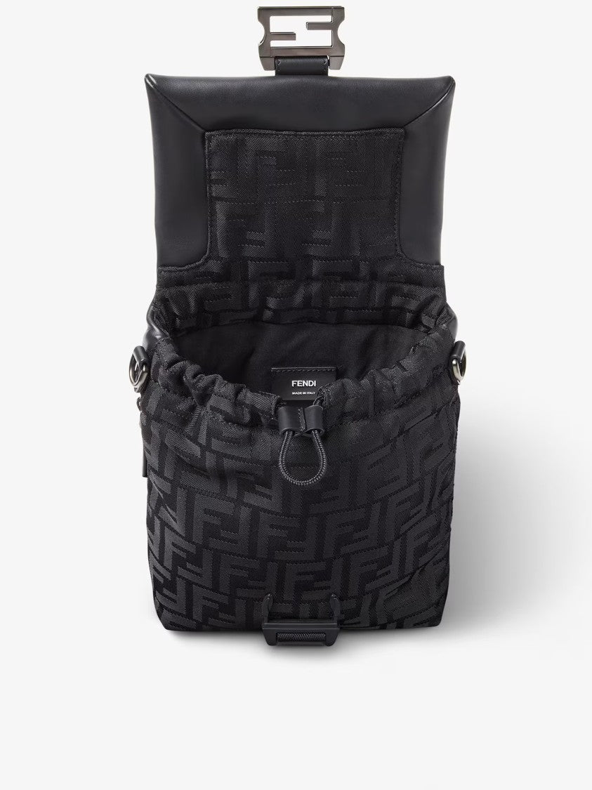 Fendi Baguette Cross Nylon Ff Embossed Bag