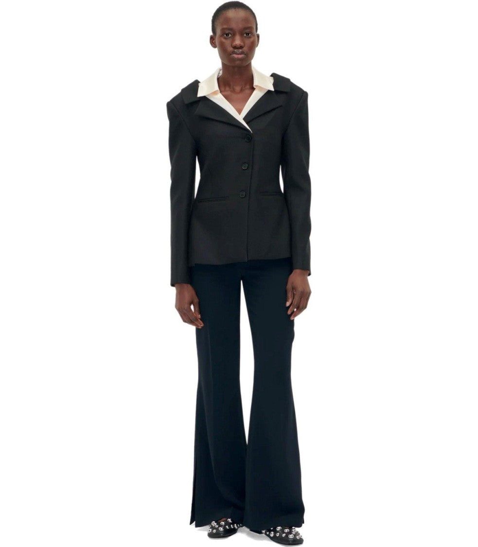 Stine Goya High-Waisted Flared Trousers With Side Pockets