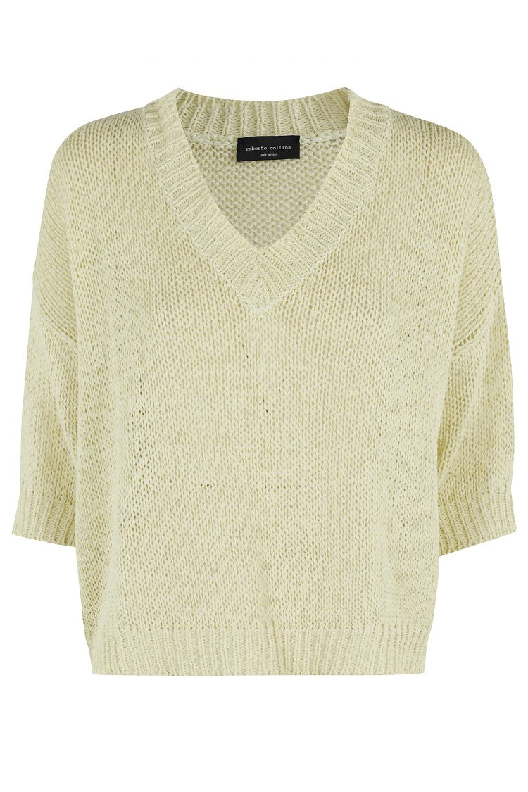 Roberto Collina Boxy Short-Sleeve Knit Top