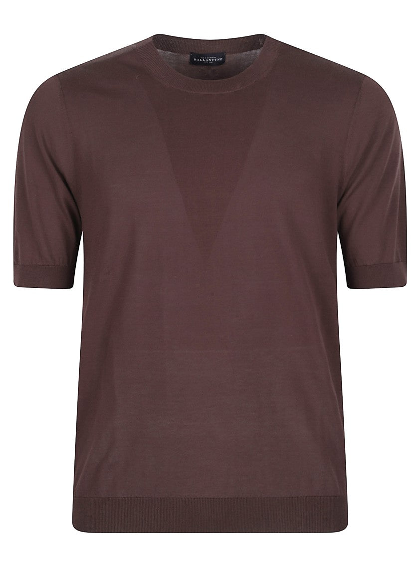 Ballantyne Short Sleeve Brown Cotton Top