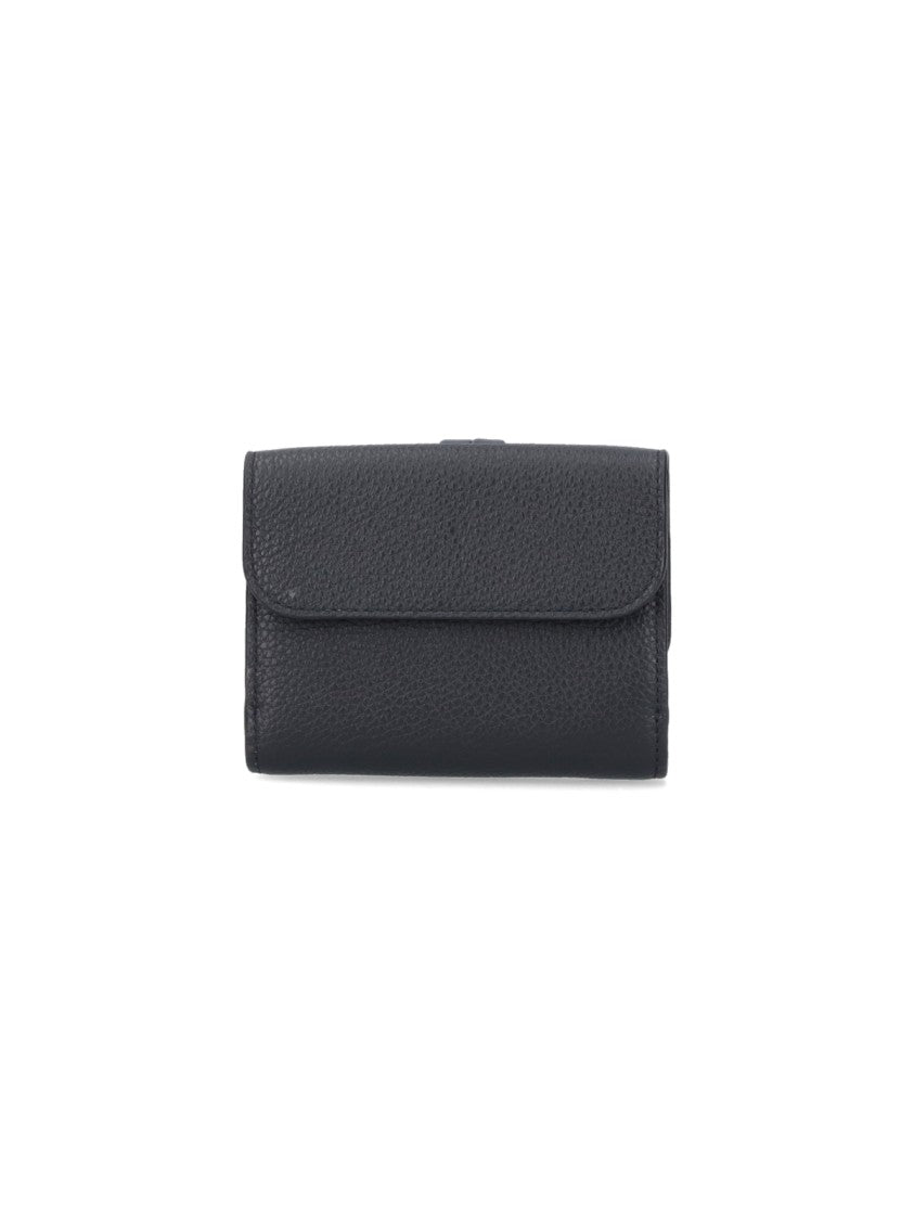 Chloé Black Alphabet Textured Leather Wallet
