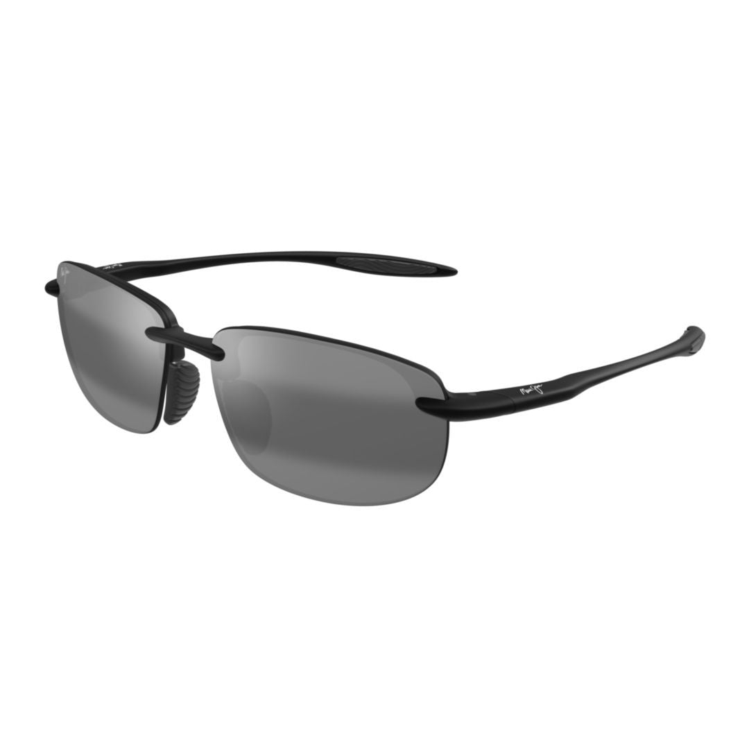 Maui Jim Hookipa Ultra Af Rimless Black Sunglasses With Rectangular Lenses