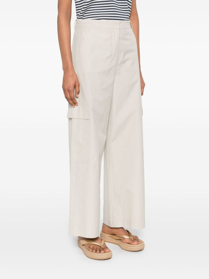 Max Mara Wide-Leg Beige Trousers With High Waist