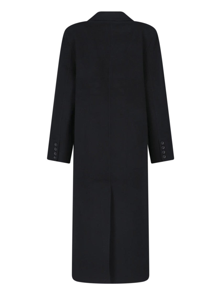 Almada Black Deja Double-Breasted Wool Cashmere Coat