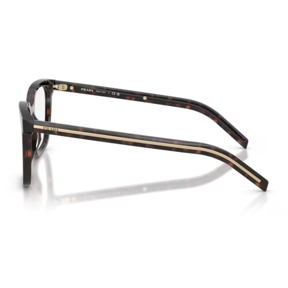 Prada Pr B11v Tortoise Finish Squared Acetate Optical Glasses
