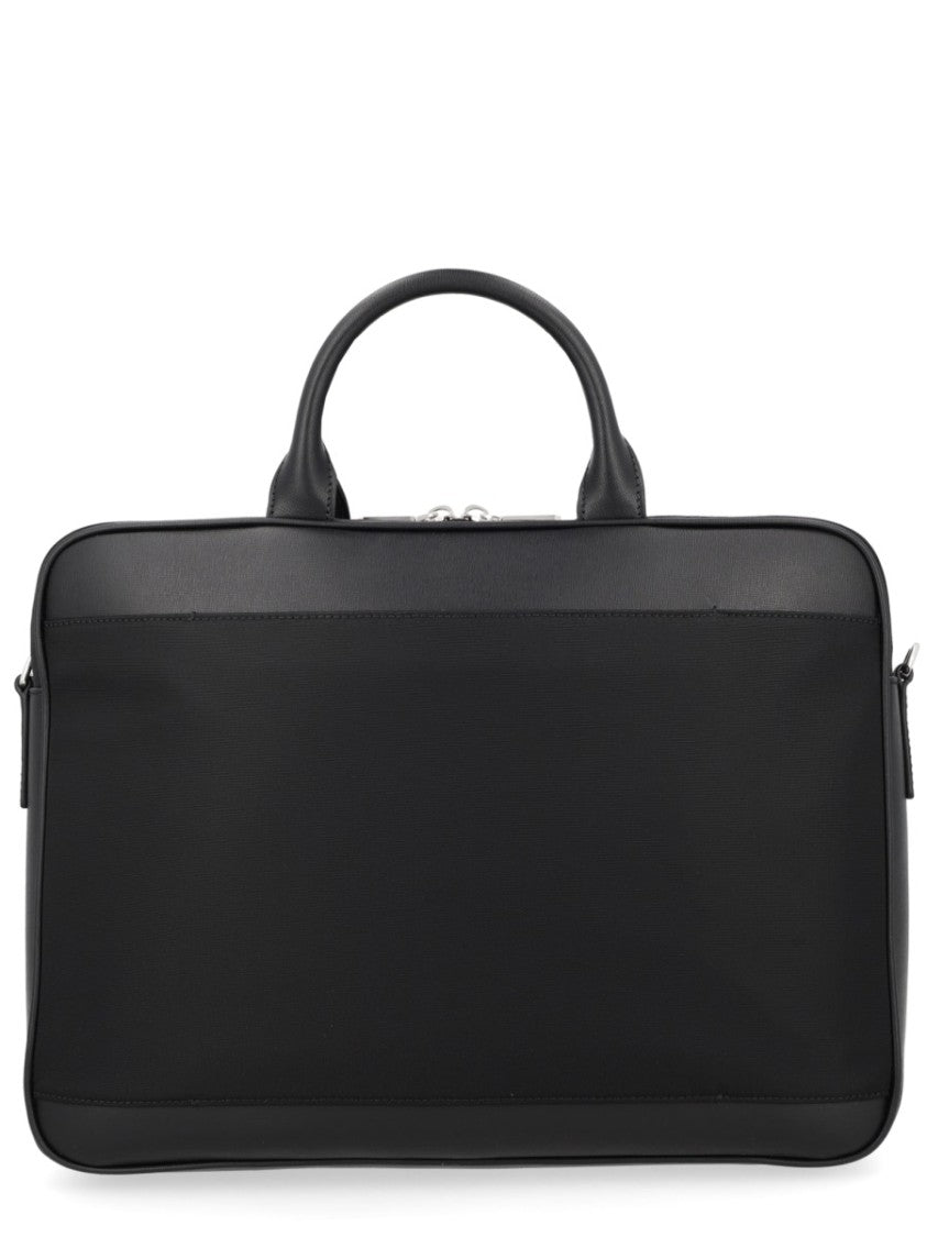 Bally Neutrals Vogel Dual Zip Briefcase