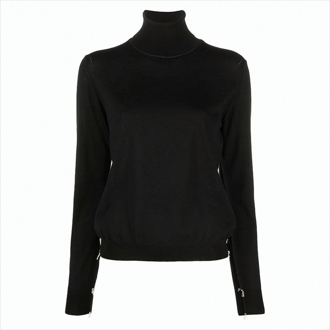 Maison Margiela High-Neck Wool Knit Sweater With Subtle Stitch Detailing