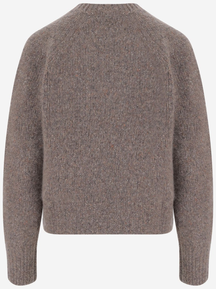 Allude Beige Knit Pattern Ribbed Cuffs Cashmere Sweater