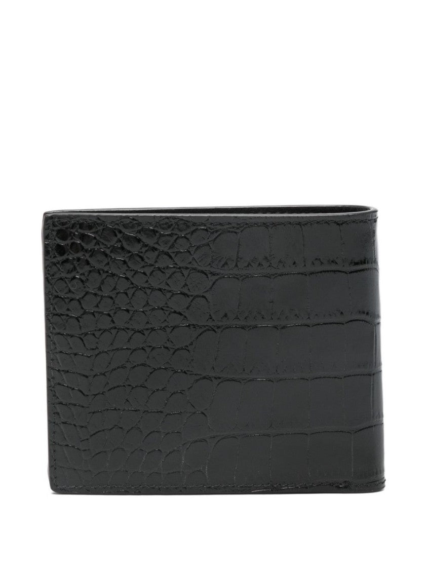 Tom Ford Textured Crocodile Pattern Bifold Wallet
