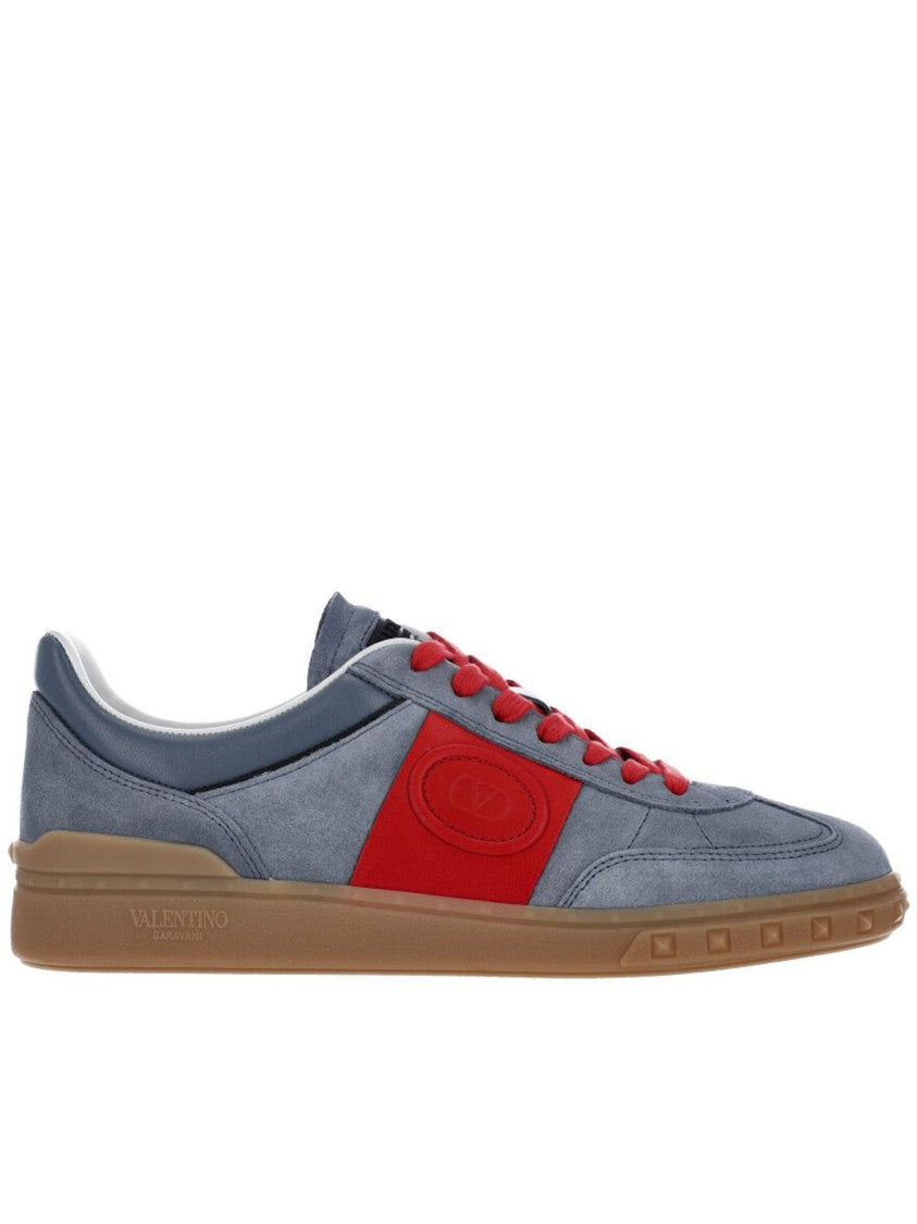 Valentino Blue Sneakers Muted Suede Leather Sneakers