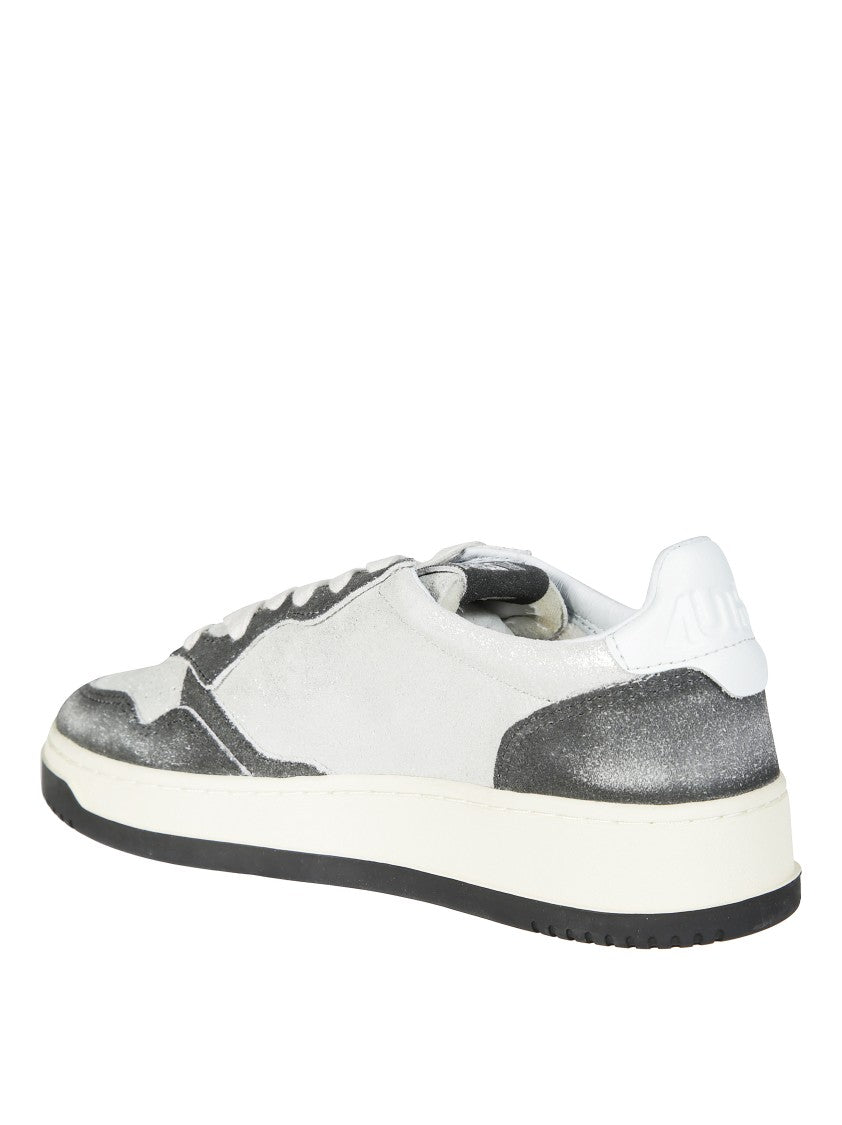 Autry White Grey Overlays Low-Top Sneakers