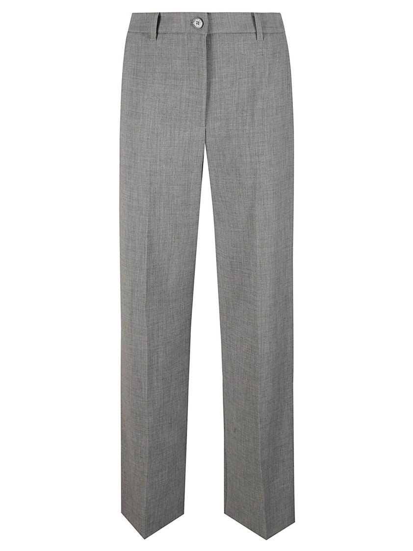Patrizia Pepe Mid-Rise Textured Wide-Leg Pants
