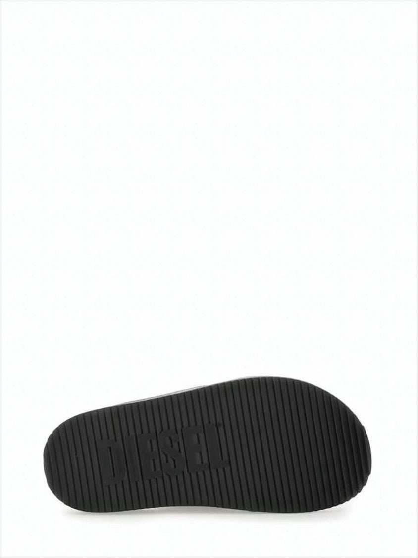 Diesel Denim-Textile Slip-On Mules With Vintage Wash Effect