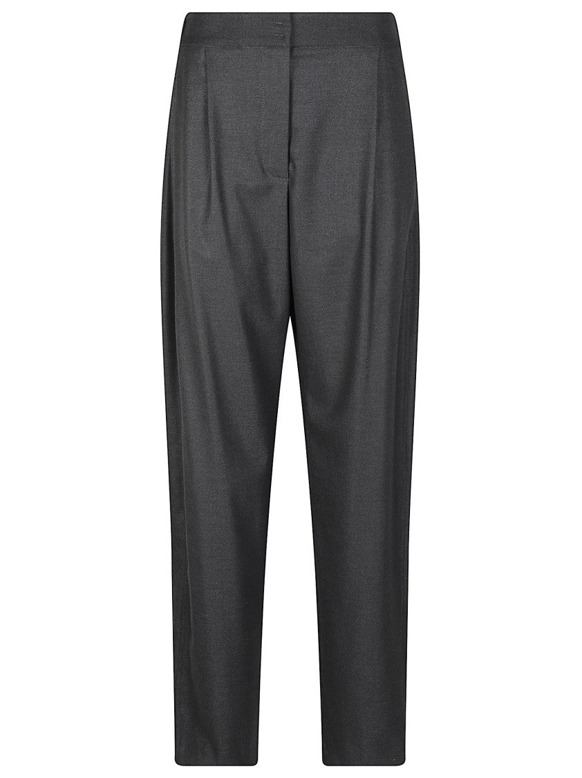 Ermanno Firenze Grey Relaxed-Fit Tapered-Leg Loose Pants