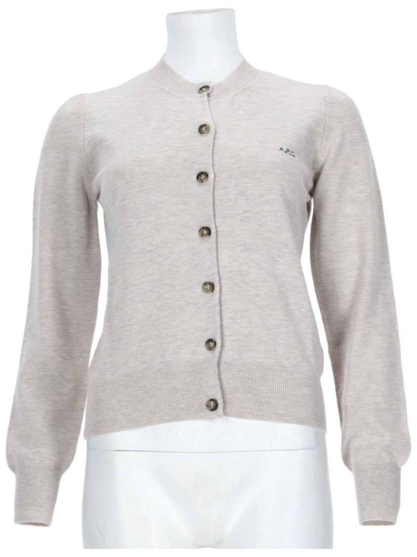 A.P.C. Virgin Wool Cardigan With Button-Down Front And Ribbed Cuffs