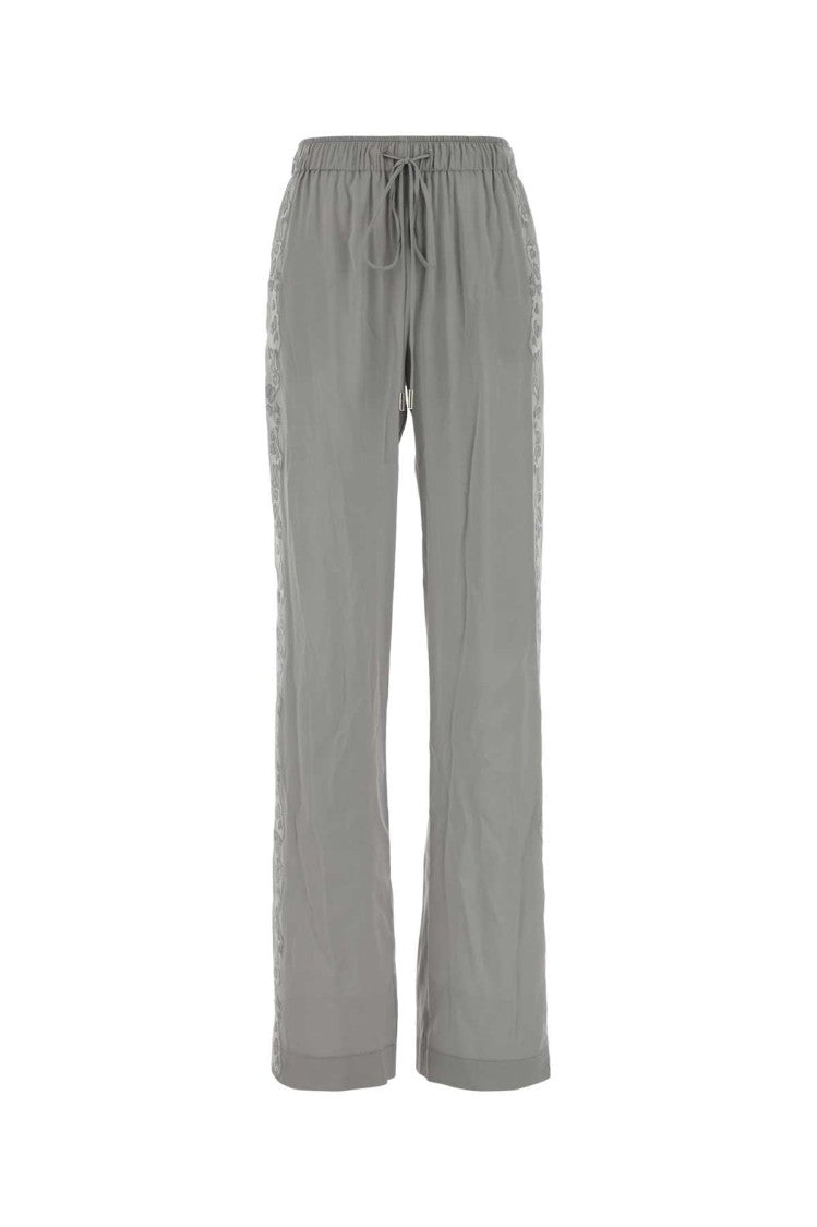 Ermanno Scervino Grey Stretch Silk Palazzo Pant