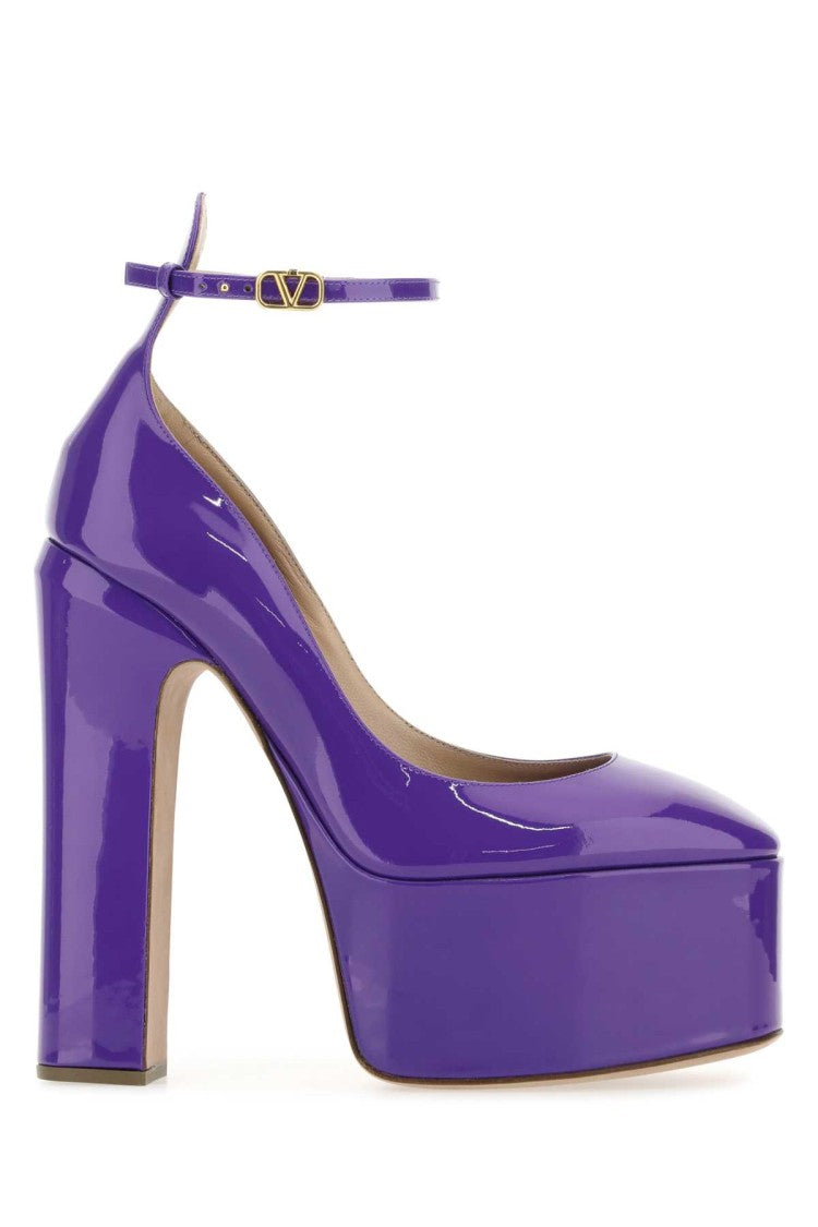Valentino Garavani Purple Leather Tan-Go Pumps