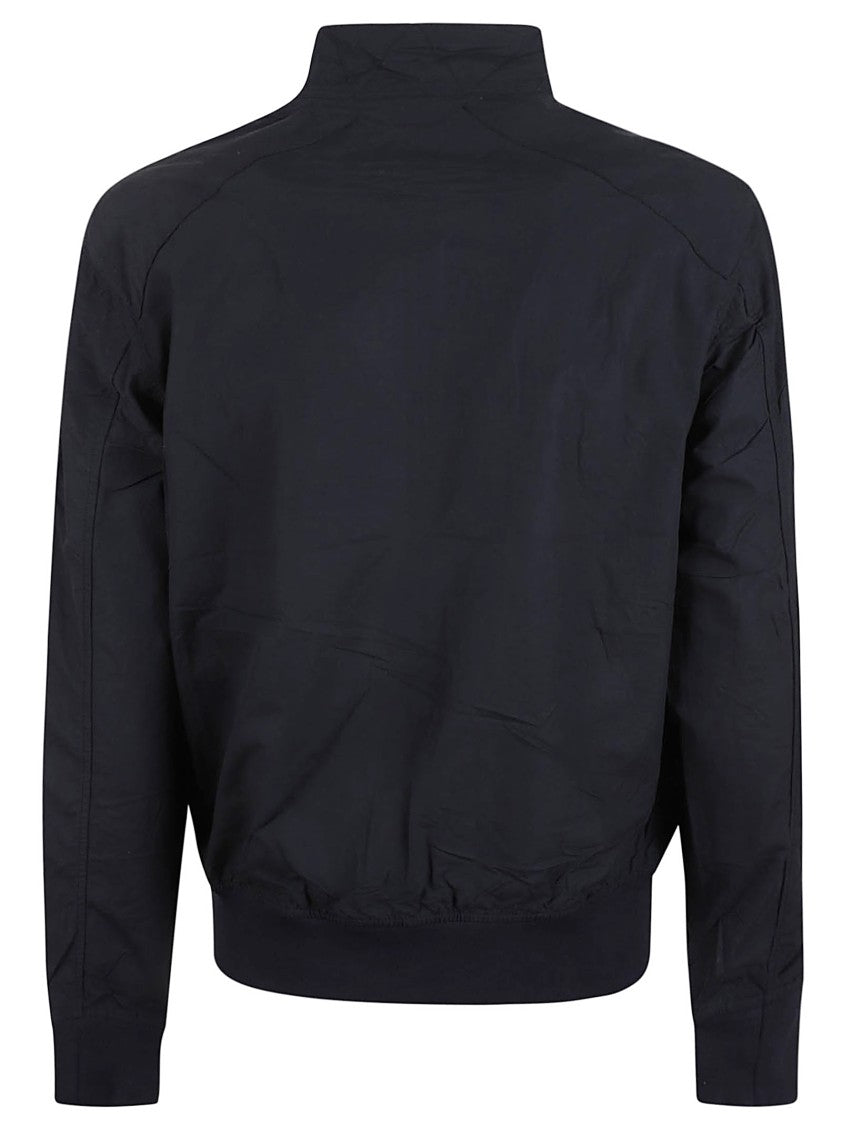 Barbour Minimalist Black Rectifier Harrington Jacket With High Collar