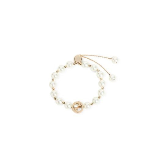 Gucci Round Pearl Bracelet With Gold-Tone Accents